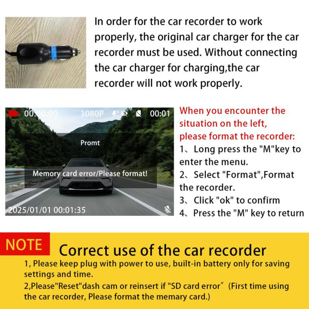 360 Degree View 4 Channel Dash Camera