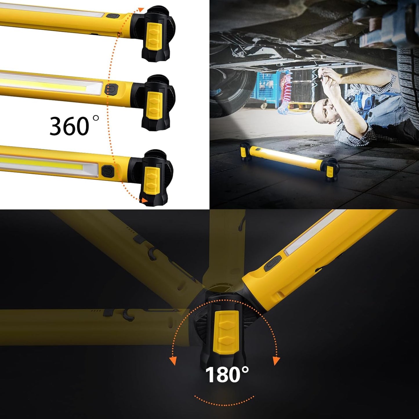 3000LM Rechargeable LED Magnetic Light Bar with Hooks