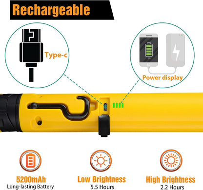 3000LM Rechargeable LED Magnetic Light Bar with Hooks