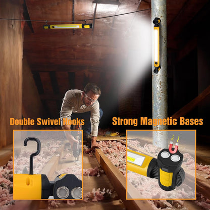 3000LM Rechargeable LED Magnetic Light Bar with Hooks