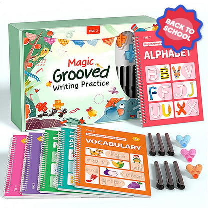 6 Reusable Grooved Handwriting Workbook for Kids